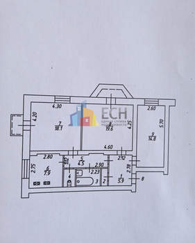 3-к квартира, вторичка, 78м2, 3/4 этаж