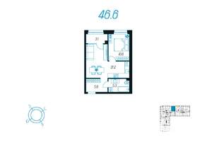 1-к квартира, вторичка, 47м2, 22/24 этаж