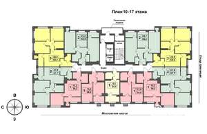 3-к квартира, сданный дом, 65м2, 13/17 этаж