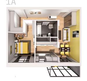 1-к квартира, вторичка, 51м2, 6/25 этаж