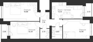 3-к квартира, вторичка, 79м2, 5/5 этаж
