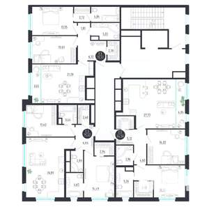 2-к квартира, строящийся дом, 76м2, 3/8 этаж