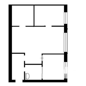 2-к квартира, вторичка, 43м2, 1/5 этаж