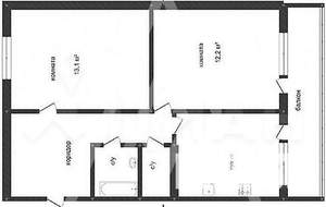 2-к квартира, вторичка, 52м2, 3/9 этаж
