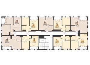 1-к квартира, строящийся дом, 38м2, 5/5 этаж
