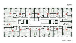 2-к квартира, строящийся дом, 56м2, 2/19 этаж