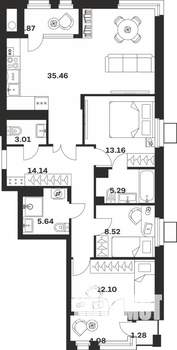 3-к квартира, вторичка, 102м2, 6/8 этаж