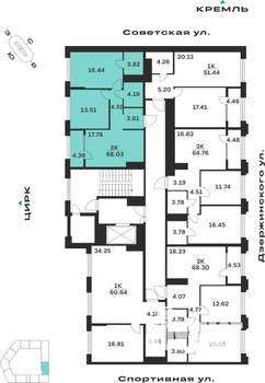 2-к квартира, вторичка, 68м2, 3/10 этаж