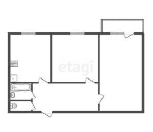 2-к квартира, вторичка, 46м2, 4/5 этаж