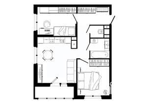 2-к квартира, строящийся дом, 60м2, 3/25 этаж