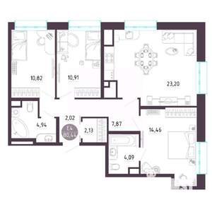 3-к квартира, вторичка, 80м2, 9/10 этаж