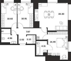 3-к квартира, вторичка, 80м2, 2/10 этаж
