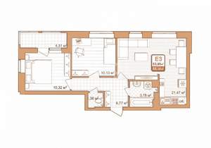 3-к квартира, вторичка, 54м2, 2/9 этаж