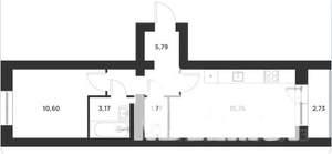 1-к квартира, вторичка, 40м2, 5/5 этаж