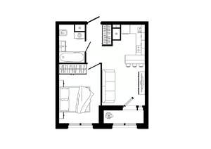 1-к квартира, строящийся дом, 38м2, 8/25 этаж