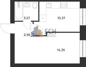 1-к квартира, вторичка, 31м2, 5/5 этаж