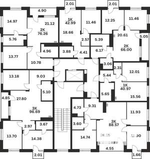 2-к квартира, вторичка, 66м2, 2/4 этаж