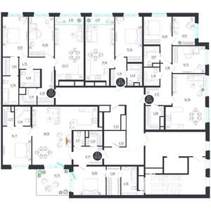 1-к квартира, строящийся дом, 48м2, 3/8 этаж