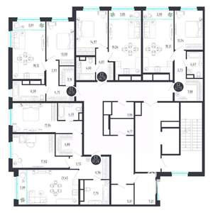 1-к квартира, строящийся дом, 52м2, 7/8 этаж