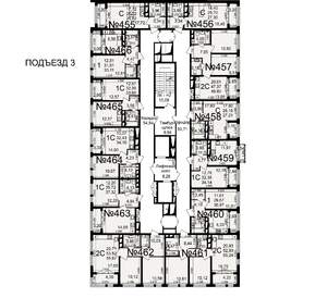 2-к квартира, строящийся дом, 47м2, 9/18 этаж