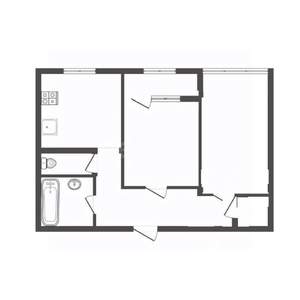 2-к квартира, вторичка, 53м2, 1/5 этаж