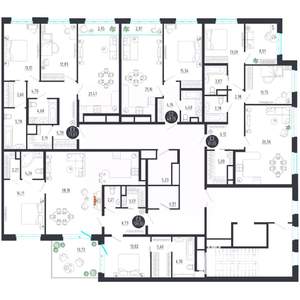 2-к квартира, строящийся дом, 82м2, 7/8 этаж