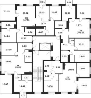 3-к квартира, вторичка, 108м2, 4/4 этаж