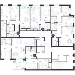 2-к квартира, строящийся дом, 79м2, 5/8 этаж