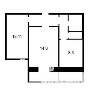 2-к квартира, вторичка, 52м2, 6/10 этаж