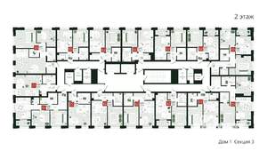 2-к квартира, строящийся дом, 56м2, 2/19 этаж