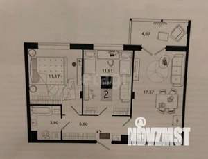 2-к квартира, вторичка, 56м2, 1/9 этаж