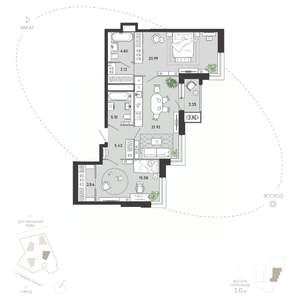 2-к квартира, вторичка, 85м2, 4/21 этаж