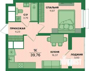 1-к квартира, вторичка, 40м2, 10/25 этаж