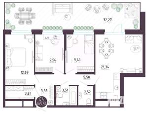 3-к квартира, вторичка, 103м2, 1/10 этаж