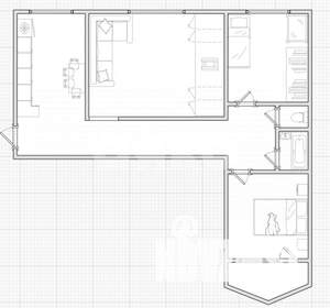 3-к квартира, вторичка, 65м2, 1/9 этаж