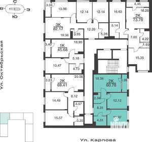 2-к квартира, вторичка, 61м2, 7/9 этаж