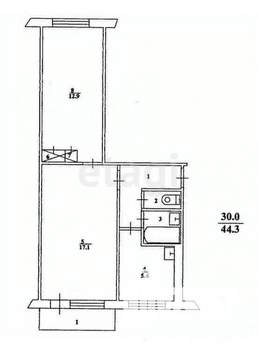 2-к квартира, вторичка, 45м2, 2/5 этаж