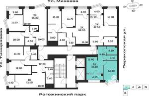 1-к квартира, вторичка, 43м2, 20/24 этаж