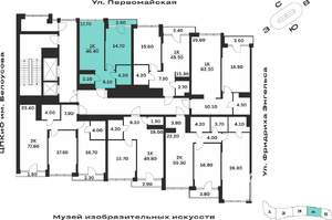 1-к квартира, вторичка, 46м2, 9/9 этаж