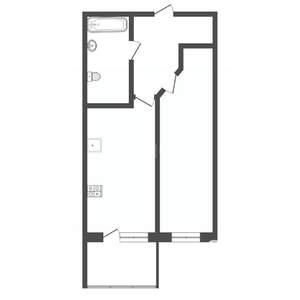 1-к квартира, вторичка, 44м2, 2/14 этаж