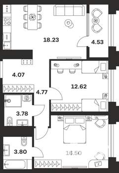 2-к квартира, вторичка, 68м2, 6/10 этаж