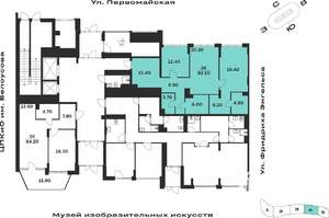 2-к квартира, вторичка, 92м2, 1/9 этаж