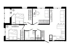 3-к квартира, строящийся дом, 77м2, 22/25 этаж