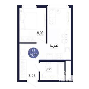 Студия квартира, строящийся дом, 30м2, 4/25 этаж