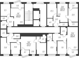 2-к квартира, вторичка, 68м2, 5/24 этаж