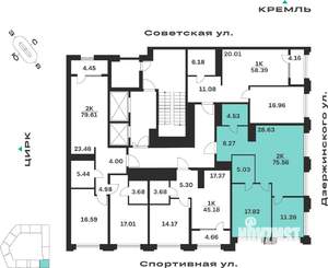 2-к квартира, вторичка, 76м2, 8/10 этаж