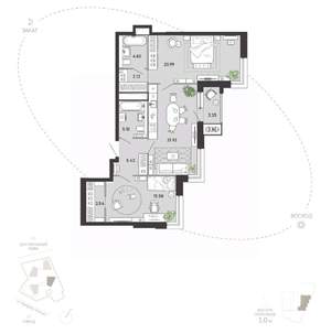 2-к квартира, вторичка, 85м2, 7/21 этаж