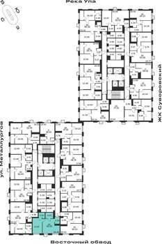 1-к квартира, строящийся дом, 45м2, 7/25 этаж