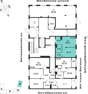 1-к квартира, вторичка, 36м2, 1/15 этаж