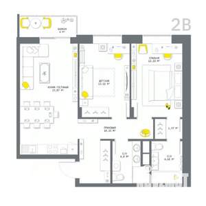 2-к квартира, вторичка, 75м2, 15/25 этаж